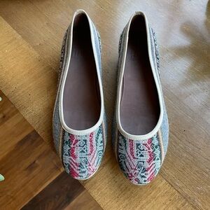 Fortress of Inca Peruvian Patterned Colorful Wool Knit Round Toe Ballet Flats